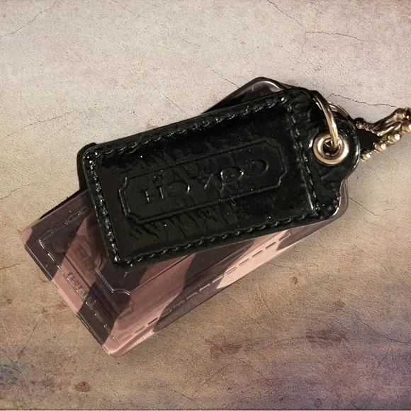 COACH Ashley 15474 Patchwork Shoulder Bag 13”x9”x4” Inside pockets. BlackBrn EUC - Picture 8 of 15